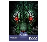 Jigsaw for Teenagers1000 Pieces Green Black Tiger Animal Jigsaws for Adults Brain Teaser Game Enhance Memory Help The Brain Exercise 52x38cm/1000pcs