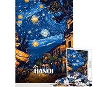 Jigsaw for Teenagers1000 Pieces Hanoi Vietnam Starry Night Art Educational Game Difficult Challenge Educational Toy Parent-child Interaction (38x52cm)