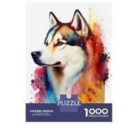 Jigsaw for Teenagers1000 Pieces Husky Dog Colorful Jigsaw for Adults Brain Teaser Game Difficult Hard Stress Reduction Gifts 38x26cm/1000pcs