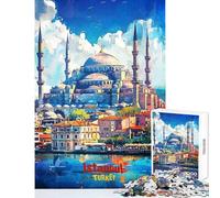 Jigsaw for Teenagers1000 Pieces Istanbul Art Poster Educational Game Difficult Challenge Educational Toy Parent-child Interaction (50x75cm)
