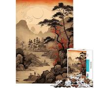 Jigsaw for Teenagers1000 Pieces Japanese Landscape Paintin Toy Intellectual Game Brain Teaser Game Difficult Hard Great Gifts for Games (Size 50x75cm)