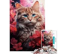 Jigsaw for Teenagers1000 Pieces Kitty Cat McScratchy Adult Jigsaw Puzzle DIY Toys Staycation Kill Time Deal As Gifts for The Whole Family (Size 38x26cm)