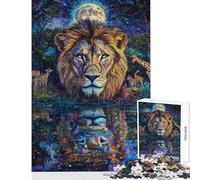 Jigsaw for Teenagers1000 Pieces Lion's Moonlit Majesty Jigsaw Puzzle Family Games Pattern Assembly Deal As Gifts for The Whole Family (Size 50x75cm)