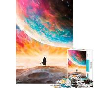 Jigsaw for Teenagers1000 Pieces Lone Figure in Cosmic Landscape Toy Intellectual Game Brain Teaser Game Difficult Hard Great Gifts for Games (Size 38x26cm)
