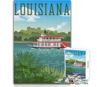 Jigsaw for Teenagers1000 Pieces Louisiana Riverboat Family Fun & Game Night Learning Educational Gift Birthday Size 50x75cm