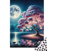 Jigsaw for Teenagers1000 Pieces Magical Night Blossom Scene Puzzle for Adults Hands-on Game Perfect Decoration Unique Birthday And Gifts 52x38cm/1000pcs