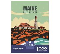 Jigsaw for Teenagers1000 Pieces Maine United States Travel Jigsaw for Adults Brain Teaser Game Difficult Hard Stress Reduction Gifts 70x50cm/1000pcs