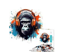 Jigsaw for Teenagers1000 Pieces Monkey Dj Music Toy Intellectual Game Brain Teaser Game Difficult Hard Great Gifts for Games (Size 50x75cm)