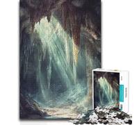 Jigsaw for Teenagers1000 Pieces Mystical Cave with Light Rays Toy Intellectual Game Presents for Women Educational Toy (38x26cm)