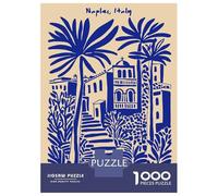 Jigsaw for Teenagers1000 Pieces Naples, Italy Illustration Jigsaw for Adults Brain Teaser Game Difficult Hard Stress Reduction Gifts 52x38cm/1000pcs
