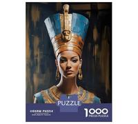 Jigsaw for Teenagers1000 Pieces Nefertiti Egyptian Queen Portrait Jigsaw for Adults Toy Wall Decor A Work of Art Unique Birthday And Gifts 38x26cm/1000pcs