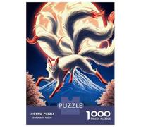 Jigsaw for Teenagers1000 Pieces Nine-tailed Fox Mount Fuji Jigsaw for Adults Toy Wall Decor A Work of Art Unique Birthday And Gifts 52x38cm/1000pcs