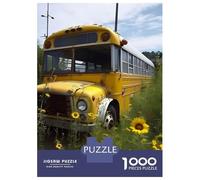 Jigsaw for Teenagers1000 Pieces Old School Bus Puzzle for Adults Brain Teaser Game Wall Decoration Stress Reduction Gifts 38x26cm/1000pcs