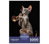 Jigsaw for Teenagers1000 Pieces Oriental Shorthair Trumpet Jigsaw for Adults Brain Teaser Game Difficult Hard Stress Reduction Gifts 52x38cm/1000pcs