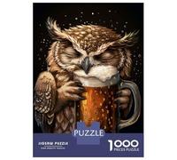 Jigsaw for Teenagers1000 Pieces Owl Beer Jigsaw for Adults Brain Teaser Game Difficult Hard Stress Reduction Gifts 52x38cm/1000pcs