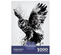 Jigsaw for Teenagers1000 Pieces Owl Black And White Jigsaw for Adults Toy Wall Decor A Work of Art Unique Birthday And Gifts 52x38cm/1000pcs