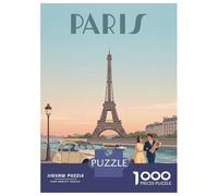 Jigsaw for Teenagers1000 Pieces Parisian Scene with Eiffel Tower Jigsaw for Adults Toy Wall Decor A Work of Art Unique Birthday And Gifts 70x50cm/1000pcs