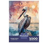 Jigsaw for Teenagers1000 Pieces Pelican Sea Rock Sun Jigsaw for Adults Brain Teaser Game Difficult Hard Stress Reduction Gifts 52x38cm/1000pcs