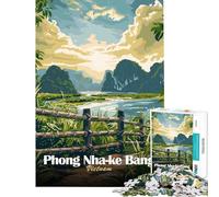 Jigsaw for Teenagers1000 Pieces Phong Nha-ke Bang, Vietnam Landscape Art Difficult And Challenge Analysis And Logic Home Decoration Toys for Ages 14 And over (50x75cm)