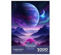 Jigsaw for Teenagers1000 Pieces Planetary Landscape with Pink Tree Jigsaw for Adults Toy Wall Decor A Work of Art Unique Birthday And Gifts 52x38cm/1000pcs