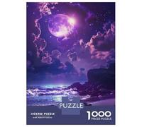 Jigsaw for Teenagers1000 Pieces Purple Moonlit Beach Scene Puzzle for Adults Hands-on Game Perfect Decoration Unique Birthday And Gifts 38x26cm/1000pcs