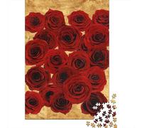 Jigsaw for Teenagers1000 Pieces Red Rose Wall Art Print Puzzle for Adults Family Games Staycation Kill Time for Birthday, Chrismas 70x50cm/1000pcs