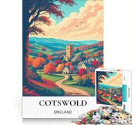 Jigsaw for Teenagers1000 Pieces Rolling Cotswold Hills, Brain Teaser Game, Challenging To Complete, Gifts for Friends And Family 38x52cm