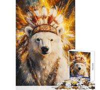 Jigsaw for Teenagers1000 Pieces Royal Bear Majesty Jigsaw Puzzle Family Games Pattern Assembly Deal As Gifts for The Whole Family (Size 38x52cm)