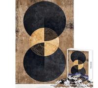 Jigsaw for Teenagers1000 Pieces Rustic Circles Educational Game Staycation Kill Time Educational Toy with Matching Poster And Trivia Sheet (38X26cm)