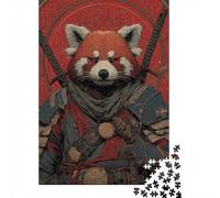 Jigsaw for Teenagers1000 Pieces Samurai Red Panda Armor Puzzle for Adults Hands-on Game Perfect Decoration Unique Birthday And Gifts 38x26cm/1000pcs
