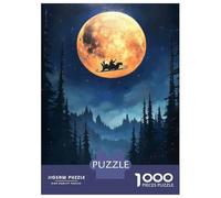 Jigsaw for Teenagers1000 Pieces Santas Night Flight Christmas Puzzle for Adults Brain Teaser Game Wall Decoration Stress Reduction Gifts 70x50cm/1000pcs