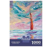 Jigsaw for Teenagers1000 Pieces Scarlet Sail Jigsaw for Adults Toy Wall Decor A Work of Art Unique Birthday And Gifts 52x38cm/1000pcs