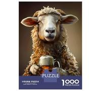 Jigsaw for Teenagers1000 Pieces Sheep Beer Jigsaw for Adults Brain Teaser Game Difficult Hard Stress Reduction Gifts 70x50cm/1000pcs