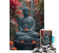 Jigsaw for Teenagers1000 Pieces Silhouette of Buddha Fun at Home Activities, Home Decoration Fun Games for And 14 Years And over (38x52cm)