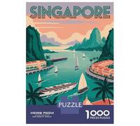 Jigsaw for Teenagers1000 Pieces Singapore Travel Jigsaw for Adults Brain Teaser Game Difficult Hard Stress Reduction Gifts 52x38cm/1000pcs