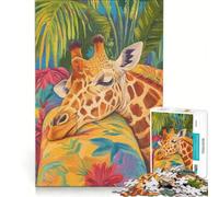 Jigsaw for Teenagers1000 Pieces Sleeping Giraffe in Tropical Paradise Practical Game For Family Fun Deal As Gifts for The Whole Family 38x52cm