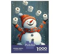 Jigsaw for Teenagers1000 Pieces Snowman Juggling Toilet Paper Christmas Puzzle for Adults Brain Teaser Game Wall Decoration Stress Reduction Gifts 52x38cm/1000pcs