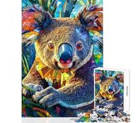 Jigsaw for Teenagers1000 Pieces Stained Glass Koala Art Jigsaw Puzzle Family Games Pattern Assembly Deal As Gifts for The Whole Family (Size 38x26cm)