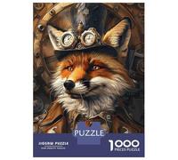Jigsaw for Teenagers1000 Pieces Steampunk Fox Animal Jigsaw for Adults Brain Teaser Game Difficult Hard Stress Reduction Gifts 52x38cm/1000pcs