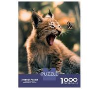 Jigsaw for Teenagers1000 Pieces The Lynx Cub And Butterfly Puzzles for Adults Relax Games Precision Cutting Deal As Gifts for The Whole Family 70x50cm/1000pcs