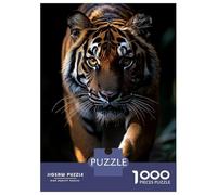 Jigsaw for Teenagers1000 Pieces Tiger Walking Forward in Dark Forest Jigsaw for Adults Toy Wall Decor A Work of Art Unique Birthday And Gifts 52x38cm/1000pcs