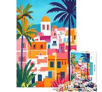 Jigsaw for Teenagers1000 Pieces Tunisia Cityscape Educational Game for Educational Game Challenge Toy Gifts Ideas Hand Speed Race (Size 38x52cm)