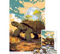 Jigsaw for Teenagers1000 Pieces Turtle with Jar Ecosystem Educational Game Staycation Kill Time Educational Toy with Matching Poster And Trivia Sheet (50X75cm)