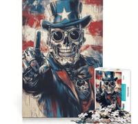 Jigsaw for Teenagers1000 Pieces Uncle Sam Skull Fun Games Train Your Brain And Hands Suitable for Desktop Decoration 38x52cm