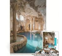 Jigsaw for Teenagers1000 Pieces Underground Cave with Blue Water Pool Brain Teaser Game Challenging To Complete Gifts for Friends And Family 38x26cm