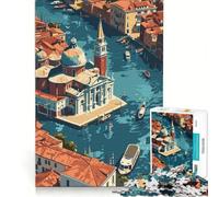 Jigsaw for Teenagers1000 Pieces Venice from Above Fun Games Train Your Brain And Hands Suitable for Desktop Decoration 38x52cm