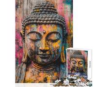 Jigsaw for Teenagers1000 Pieces Vibrant Buddha Art Jigsaw Puzzle Family Games Pattern Assembly Deal As Gifts for The Whole Family (Size 38x26cm)
