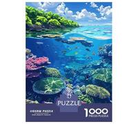 Jigsaw for Teenagers1000 Pieces Vibrant Coral Reef Ecosystem Illustration Jigsaws for Adults Brain Teaser Game Enhance Memory Help The Brain Exercise 70x50cm/1000pcs