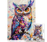 Jigsaw for Teenagers1000 Pieces Vibrant Owl Artistry Jigsaw Puzzle Family Games Pattern Assembly Deal As Gifts for The Whole Family (Size 38x52cm)