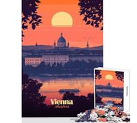 Jigsaw for Teenagers1000 Pieces Vienna Sunset Cityscape Puzzles for Teenagers Difficult Challenge for Birthday, Chrismas Challenging Game And Family Play (38x26cm)